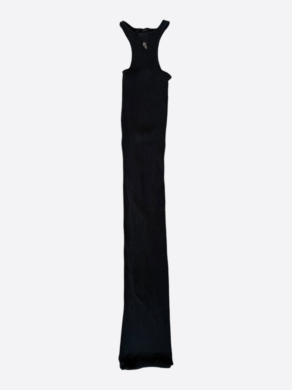 Amiri Black & Silver Staggered Logo Dress